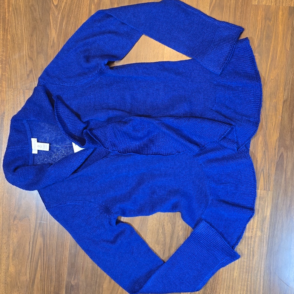 Chico's Ruffle Roxie Cocoon Open Front Cardigan - Picture 4 of 9